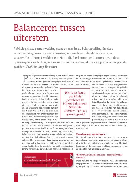 Balanceren tussen uitersten - Jaap Boonstra