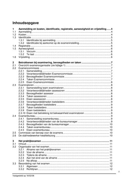 Examenreglement Praktijkexamen inburgering - ROC Mondriaan