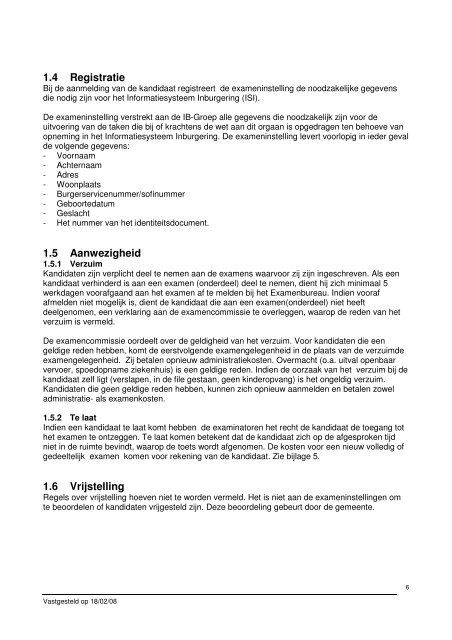 Examenreglement Praktijkexamen inburgering - ROC Mondriaan