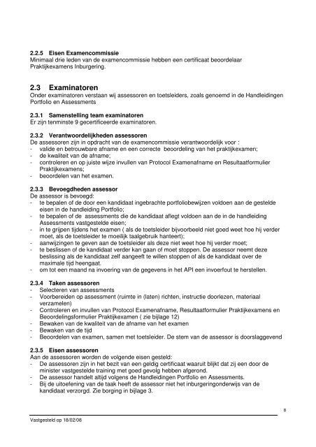 Examenreglement Praktijkexamen inburgering - ROC Mondriaan