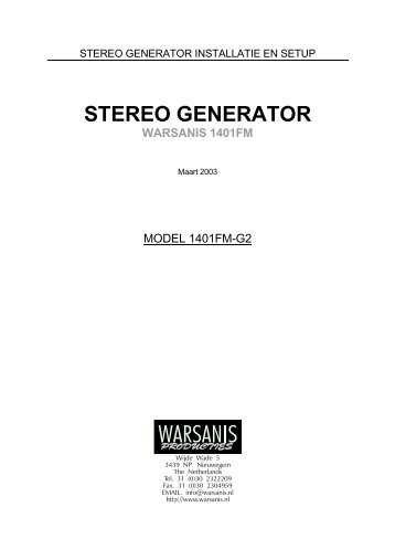 STEREO GENERATOR - Warsanis 1401FM-M2