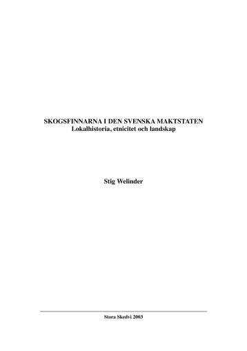 Skogsfinnarna i den svenska maktstaten - Finnbygden.se