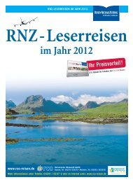 RNZ-LESERREISEN IM JAHR 2012 RNZ-Leserreisen