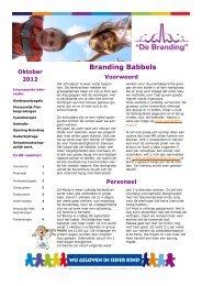 Klik hier voor de Branding Babbels van oktober 2012