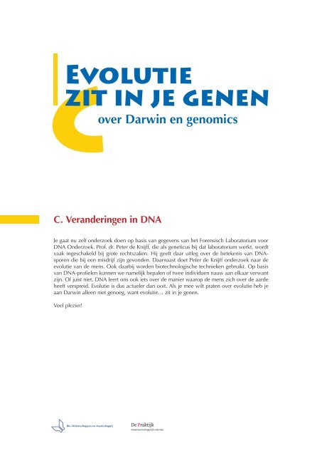 Evolutie zit in je genen leerlingenmateriaal - Biomaatschappij