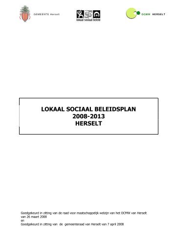 LOKAAL SOCIAAL BELEIDSPLAN 2008-2013 ... - ocmw herselt