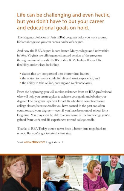 Regents Bachelor of Arts Brochure - CFWV.com