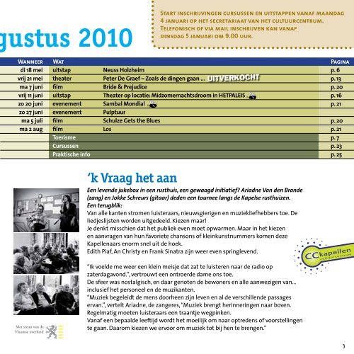 agenda december 2009 - augustus 2010