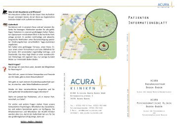 Informationsbroschüre für Patienten - Acura Akut - ACURA Kliniken