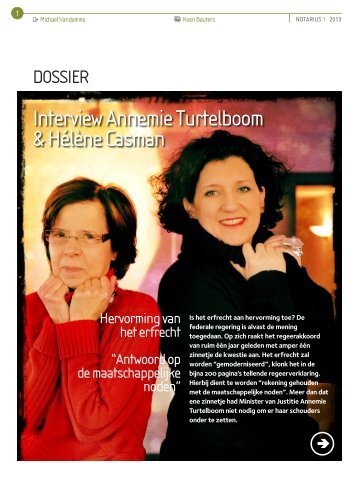 Interview Annemie Turtelboom & Hélène Casman - Notaris.be