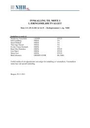 Møteinnkalling - Norges Handelshøyskole