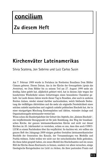 Kirchenväter Lateinamerikas Zu diesem Heft - Schwabenverlag