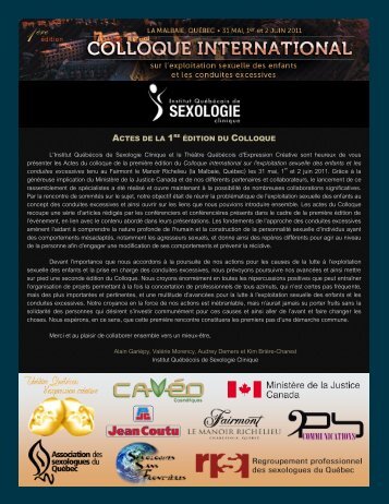 Colloque international sur l'exploitation sexuelle des enfants et les ...