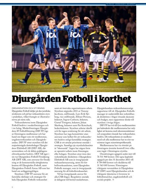 Ansvarsredovisning - Djurgården Fotboll