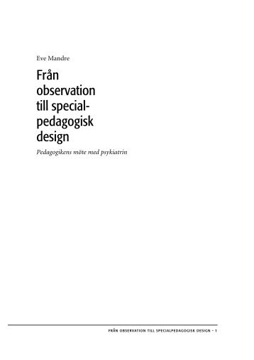 Från observation till special- pedagogisk design - Certec