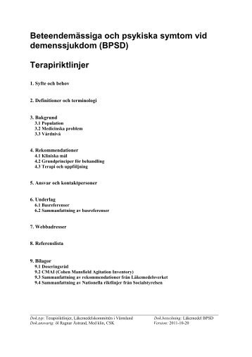 BPSD- terapiriktlinjer - Region Värmland