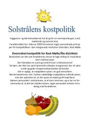 Overordnet kostpolitik for Rask Mølle/Åle distriktet: