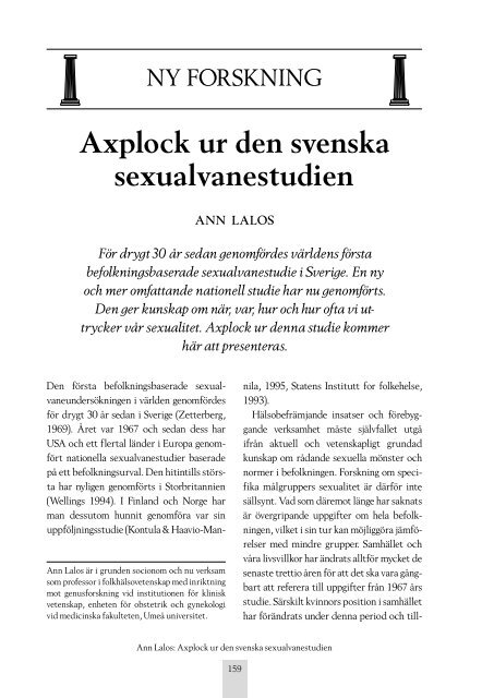 Axplock ur den svenska sexualvanestudien - Socialvetenskaplig ...