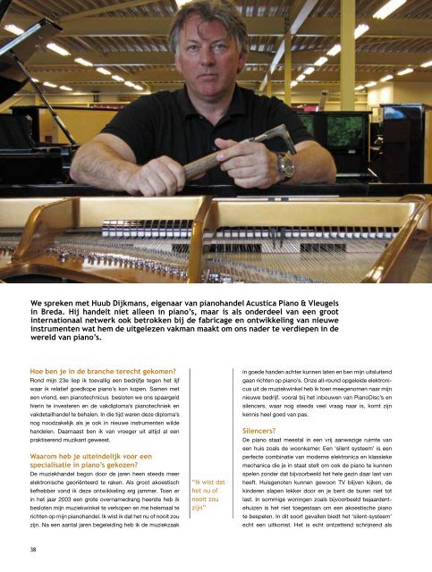 Interview Huub Dijkmans - Acustica Piano & Vleugels