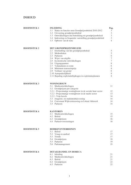 Grondprijzenbeleid 2010-2012 - Gemeente Groningen