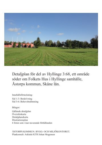 Detaljplan för del av Hyllinge 3:68, ett område söder om ... - Åstorp