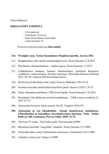 Microsoft Word - Julkaisuluettelo2012_v2.doc - Turun yliopisto