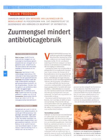 Zuurmengsel mindert anti bioticagebru ik - Greenvalley International