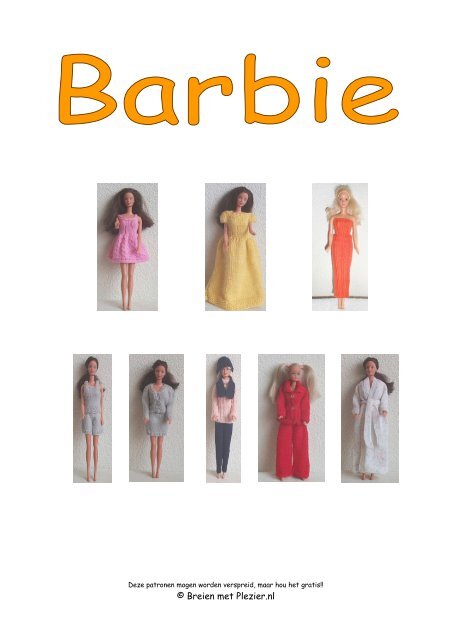 decaan Kinderdag Zes Download Barbie patronen - Breien met plezier