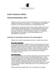 Verksamhetsberättelse 2010 (pdf) - Anders Chydenius-säätiö