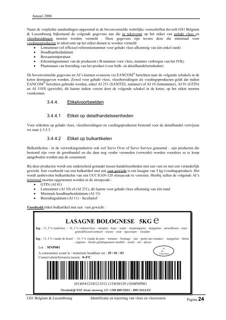 GS1 specificatie voor de identificatie en tracering van vlees en ...