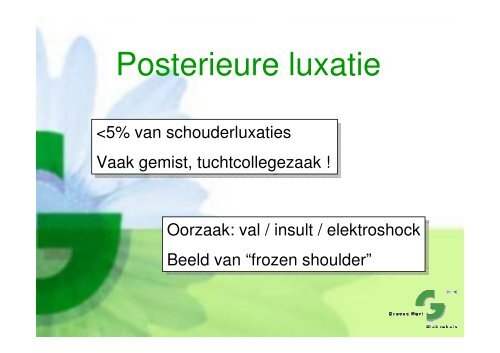 Presentatie mrt 2011 - Instabiliteit - Groene Hart Ziekenhuis