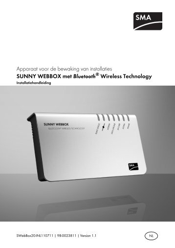 Installatiehandleiding Sunny Webbox Bluetooth - Energie ...