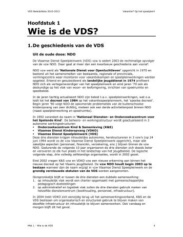 Wie is de VDS? - Vlaamse Dienst Speelpleinwerk