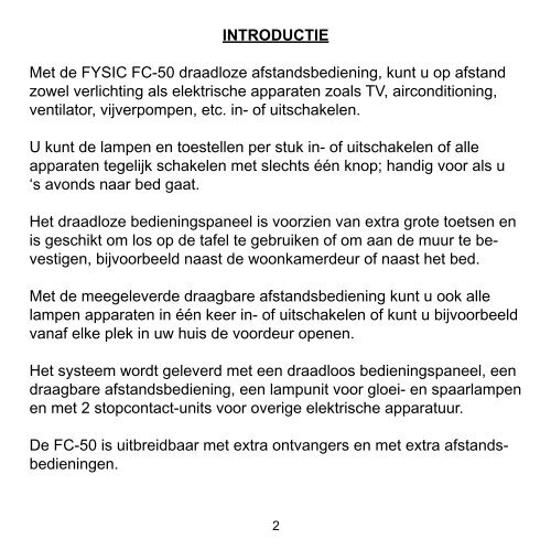 FC-50 manual, NL, ver1.0.indd - Fysic