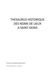 thesaurus historique des noms de lieux a saint-denis - Archives ...