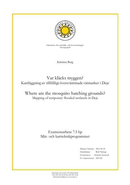 Var kläcks myggen? - Forshaga kommun