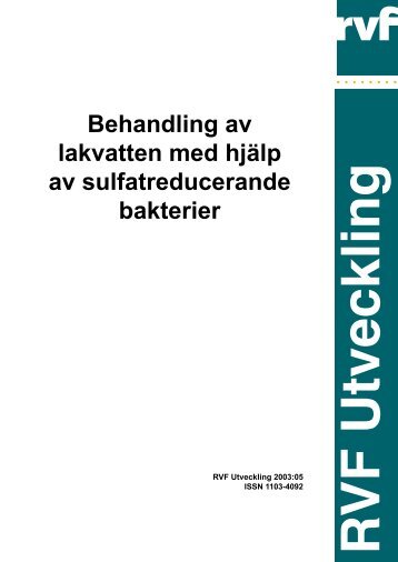 Behandling av lakvatten med hjälp av ... - Avfall Sverige