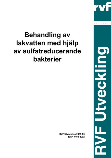 Behandling av lakvatten med hjälp av ... - Avfall Sverige