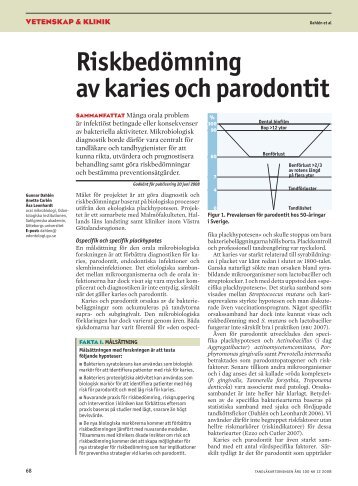 Riskbedömning av karies och parodontit - Tandläkartidningen