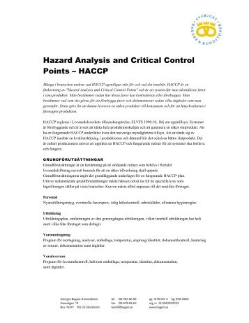 Hazard Analysis and Critical Control Points – HACCP