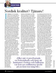 Nordisk kvalitet? Tjänare!