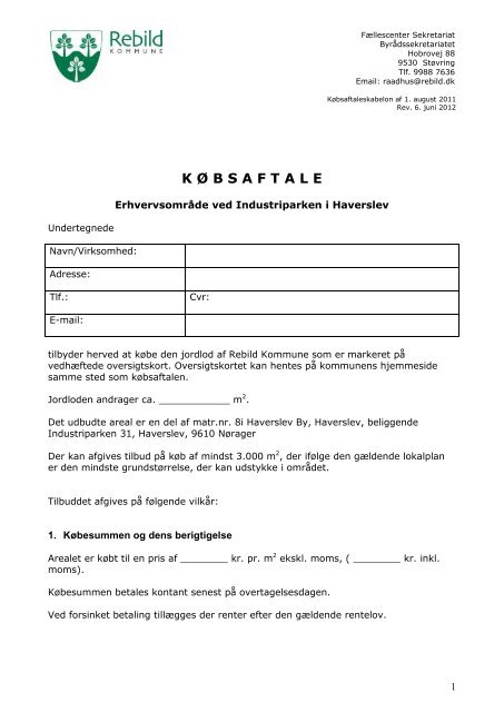 Købsaftale - Mange gode grunde