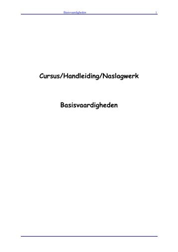 Cursus/Handleiding/Naslagwerk Basisvaardigheden - Automerk