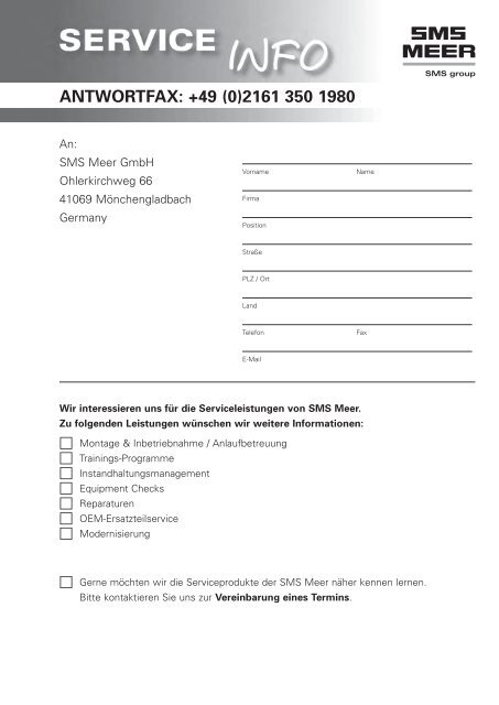 Instandhaltungsservice für Rohranlagen - SMS Meer GmbH