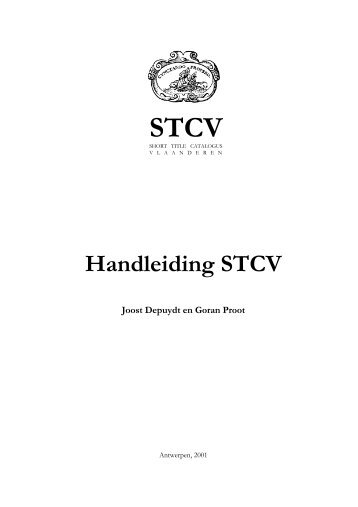 Handleiding STCV (eerste uitgave) - Vlaamse Erfgoedbibliotheek