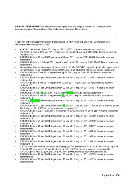 Bijlage 2 Zienswijzenrapport en addendum - Gemeente Maastricht