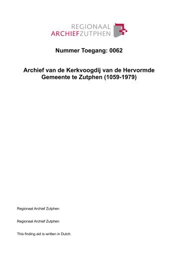pdf (643,39 kb) - Regionaal Archief Zutphen