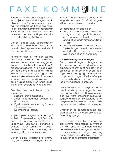 Borgerrådgiverens Årsrapport 2012 - Faxe Kommune