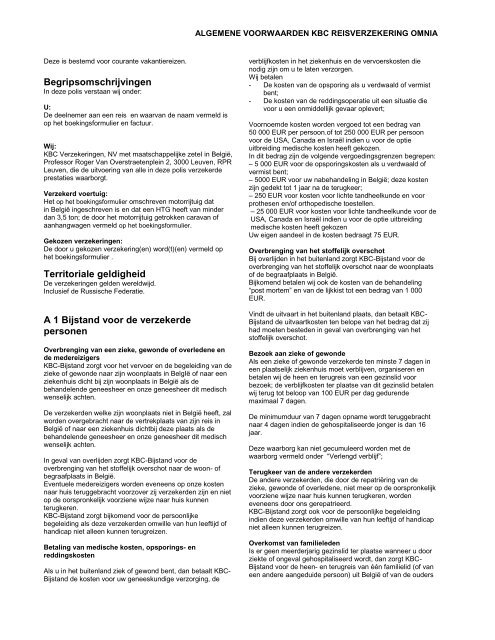 Download: verzekeringsvoorwaarden - Davidsfonds