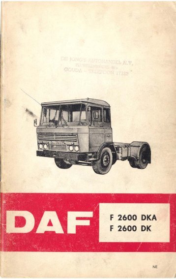 Daf 2600 instructieboekje DK en DKA - Oudedaftechniek.nl